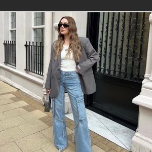 Zara TRF Belt loop cargo jeans